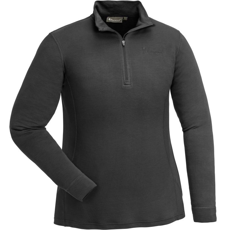 Produktbild Pinewood Abisko Merino Base Layer Damen Half Zip Shirt Smoke Black XS
