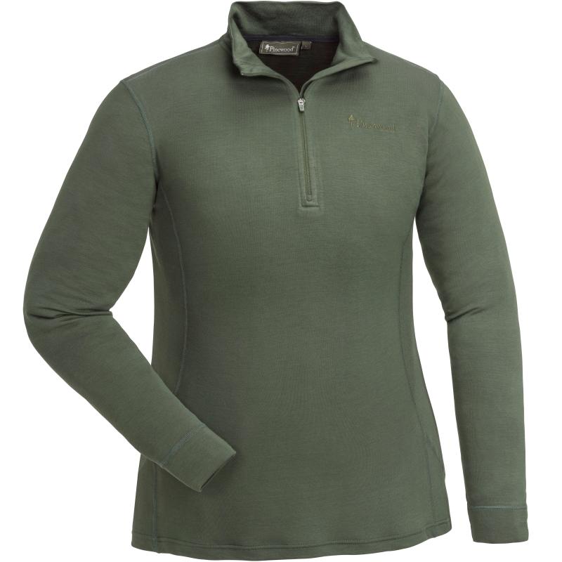Produktbild Pinewood Abisko Merino Base Layer Damen Half Zip Shirt D.Mossgreen M