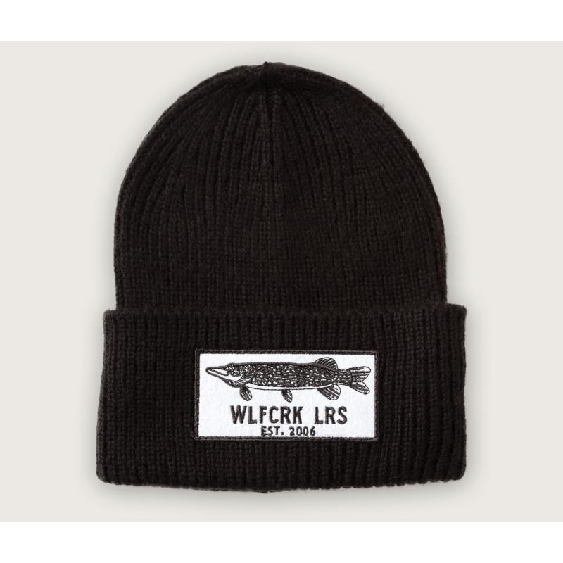 Pike Patch Knitted Beanie, Black