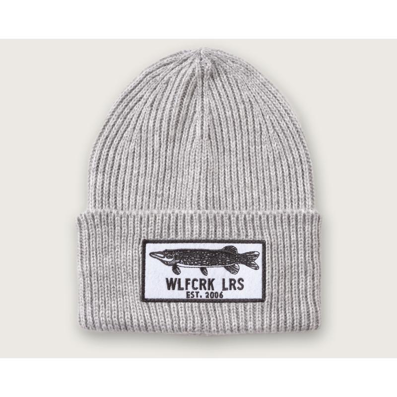 Pike Patch Knitted Beanie, Grey