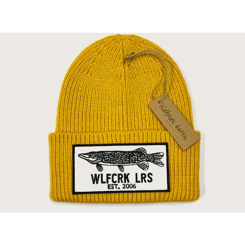Pike Patch Knitted Beanie, Mustard