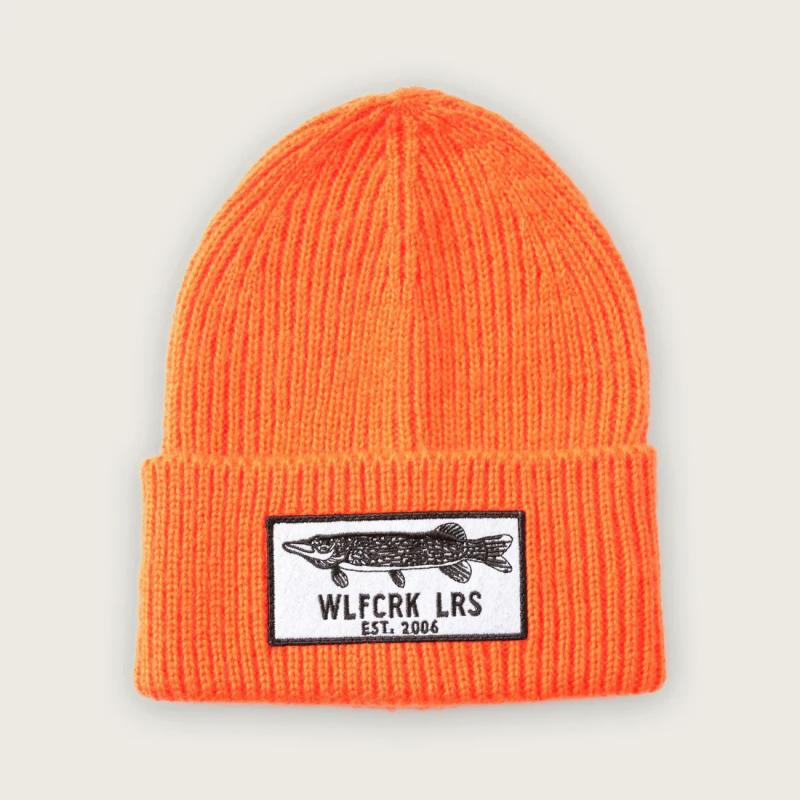 Pike Patch Knitted Beanie, Orange