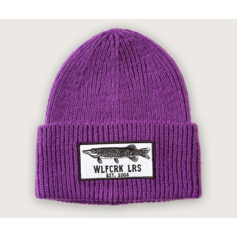 Pike Patch Knitted Beanie, Purple