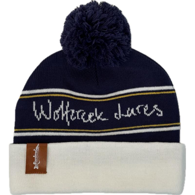 Classic Logo Pom Pom Beanie - Navy/ White