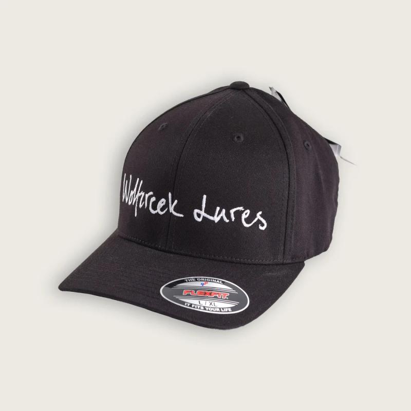 Wolfcreek Lures Classic Logo Flexfit, Black, S/M