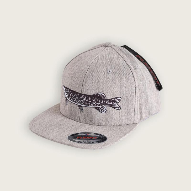 Pike Logo Flexfit Fitted Flat Visor, Grey Heater, S/M