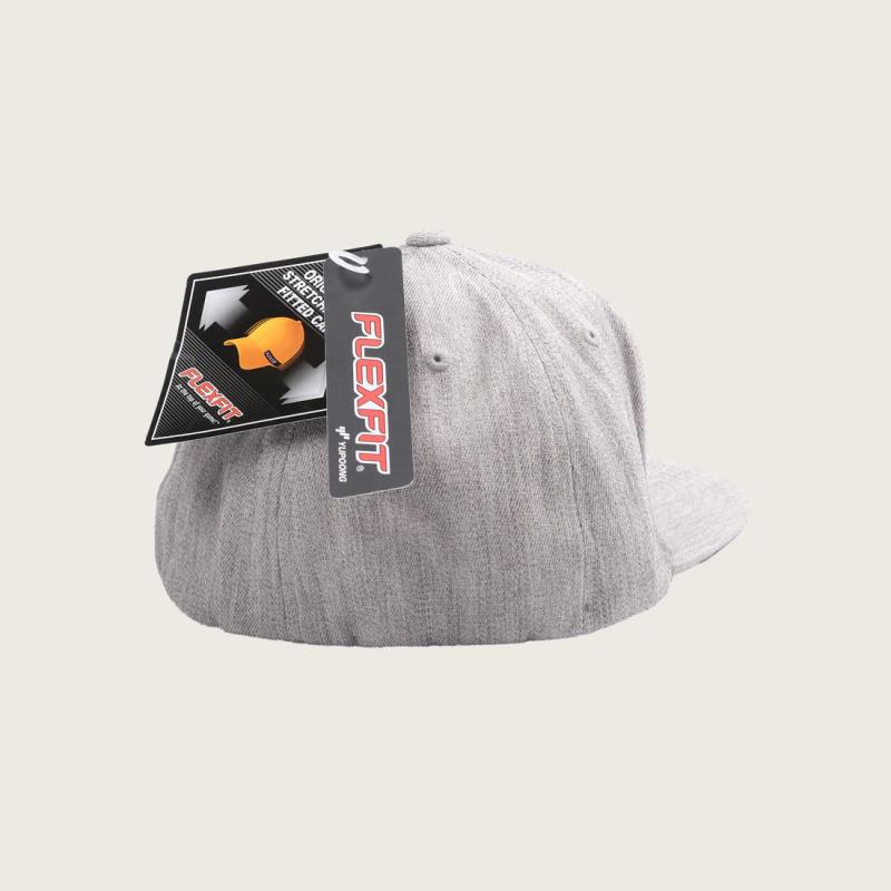 Pike Logo Flexfit Fitted Flat Visor, Grey Heater, L/XL