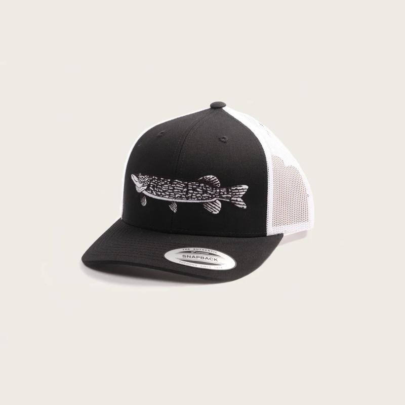 Pike Logo Snapback Trucker, Black/White, One Size