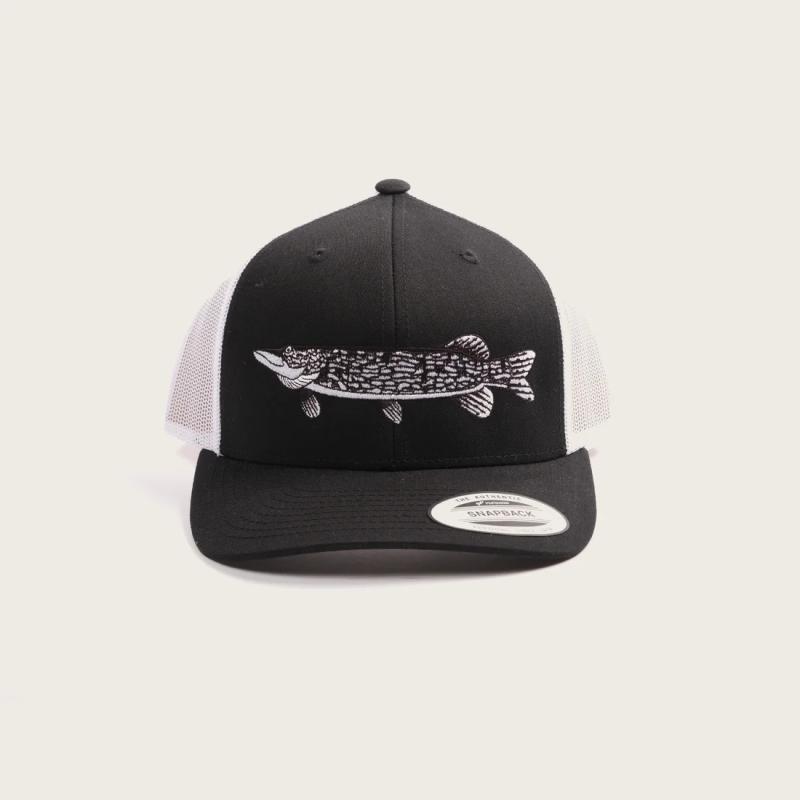 Pike Logo Snapback Trucker, Black/White, One Size