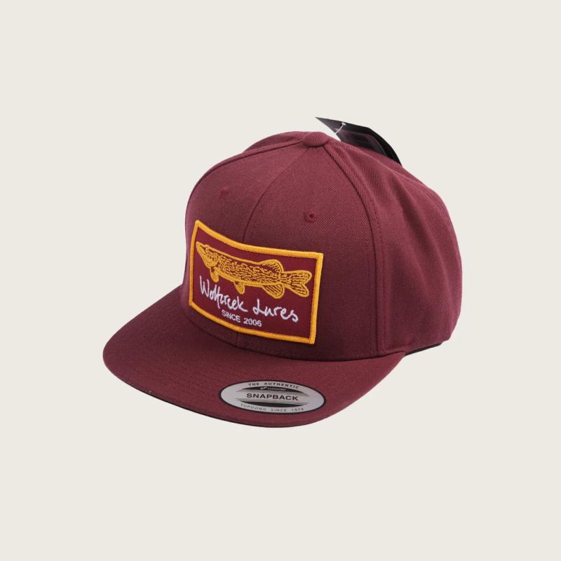 Pike Patch Snapback Fitted Flat Visor, Burgundy, One Size