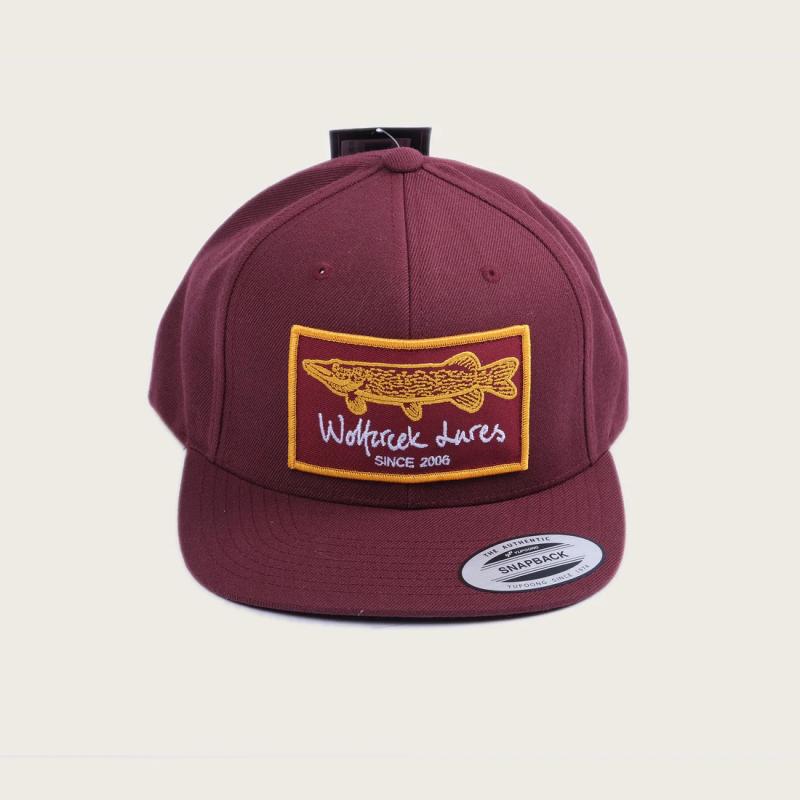 Pike Patch Snapback Fitted Flat Visor, Burgundy, One Size