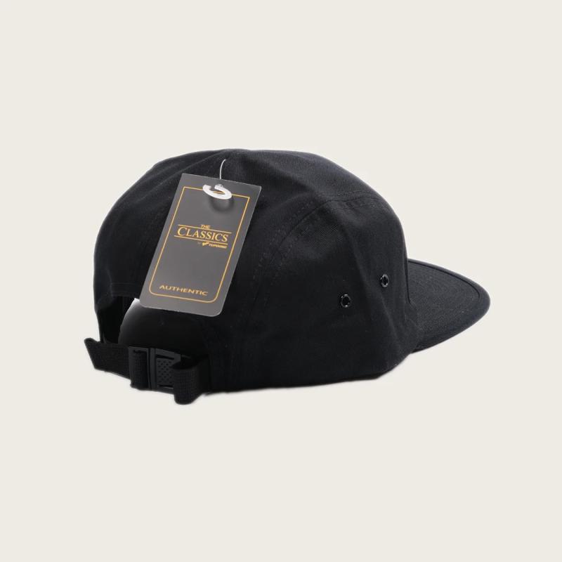 Five Panel Cap Leather patch Black