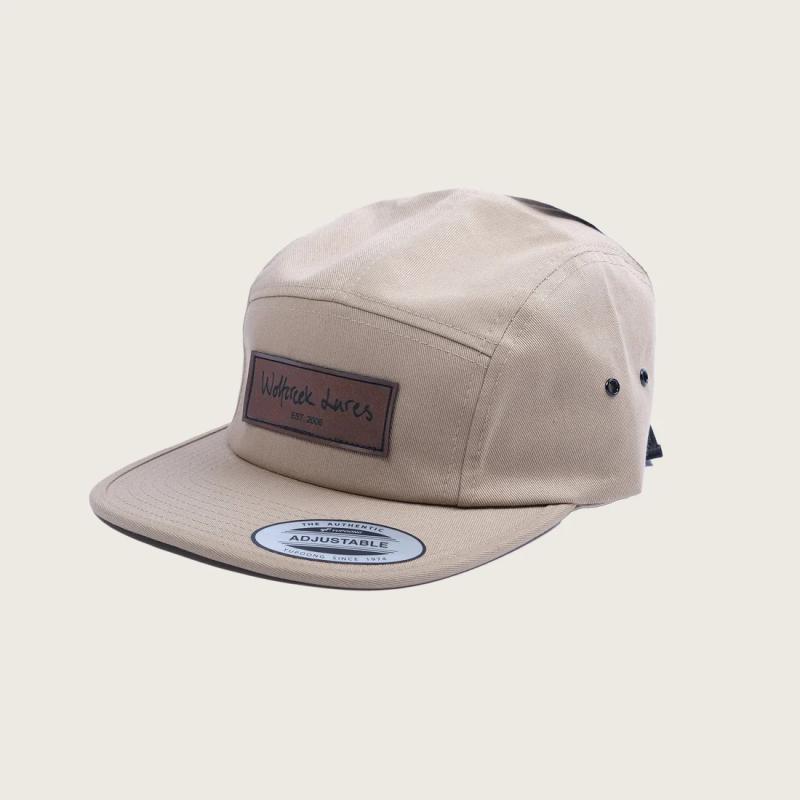 Five Panel Cap Leather Patch Khaki