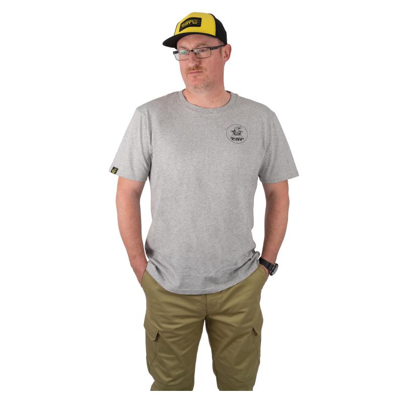 Black Cat Grey Marl T-Shirt Large