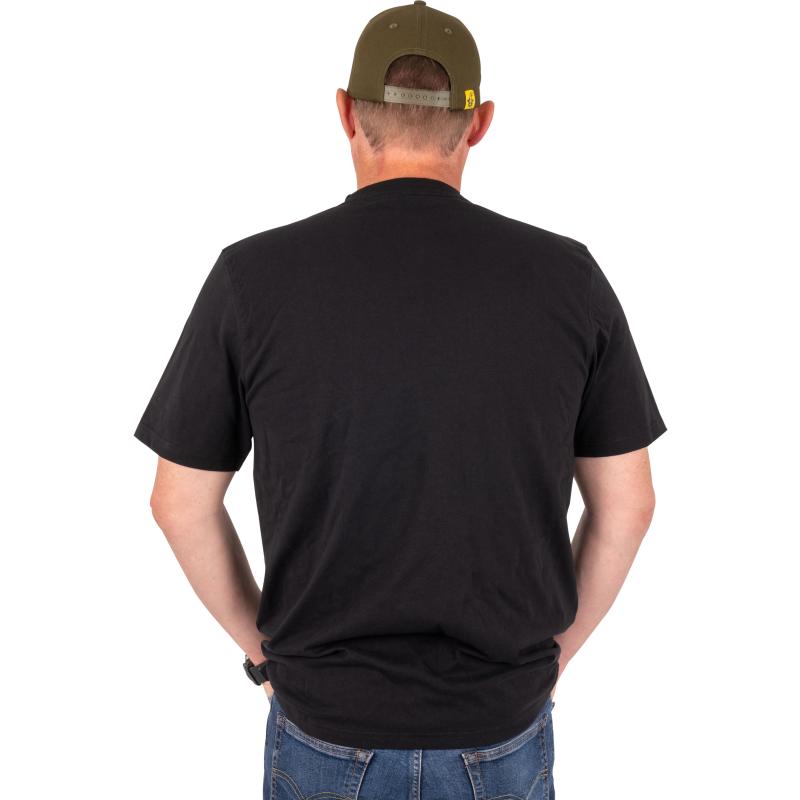 Black Cat Distressed Logo Black Tee S