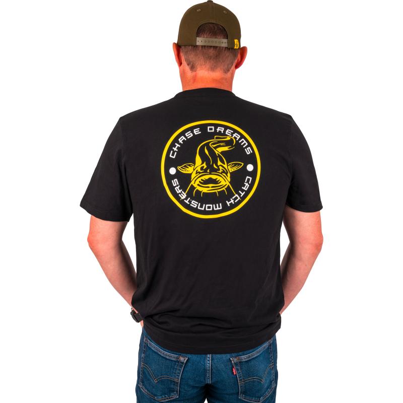 Black Cat Chase Dreams Black Tee L