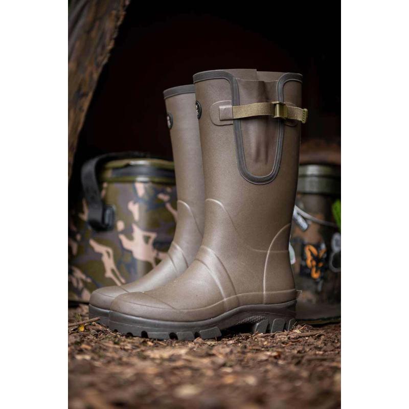Neoprene lined Camo/Khaki Rubber Boot (Size 8)