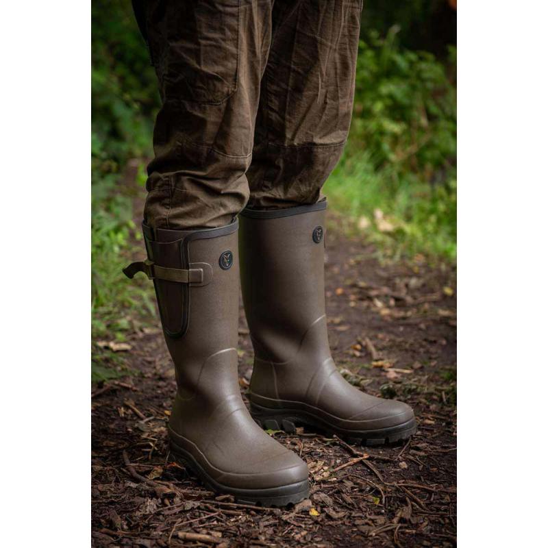 Neoprene lined Camo/Khaki Rubber Boot (Size 8)