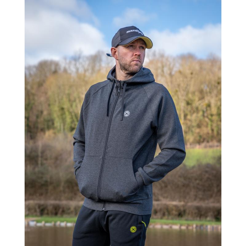 Matrix Charcoal Marl Zip Hoody M