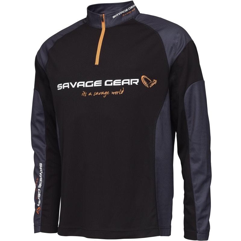 Savage Gear Tournament Gear Shirt 1/2 Zip S Black Ink