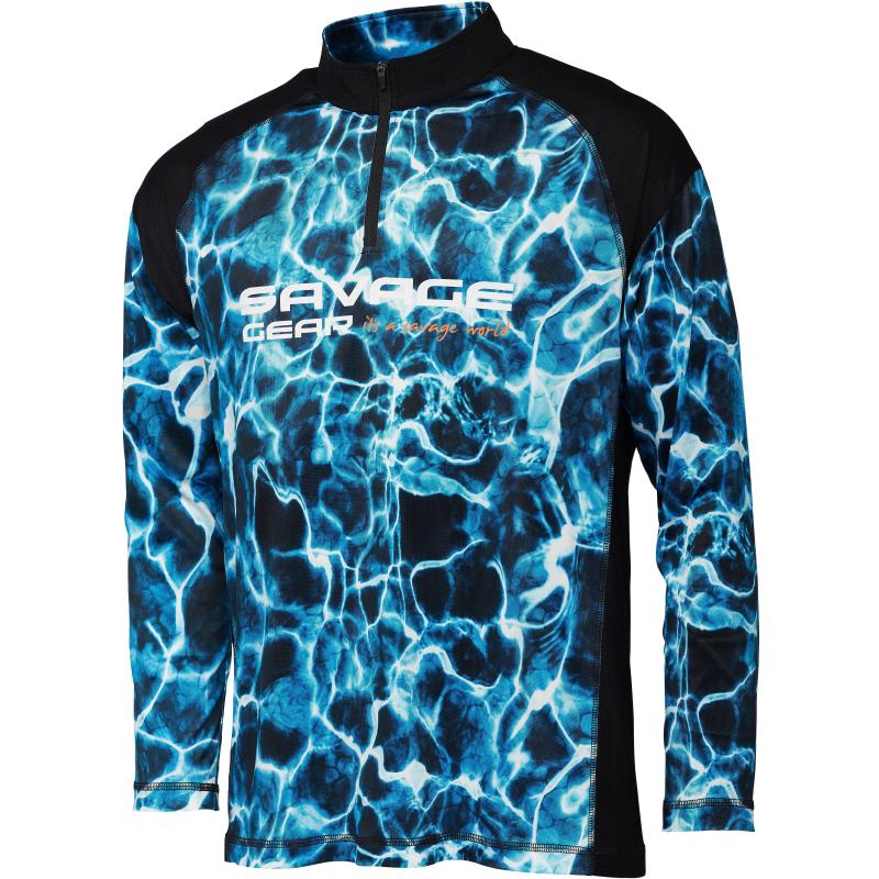 Savage Gear Marine Uv Long Sleeve Tee S Sea Blue