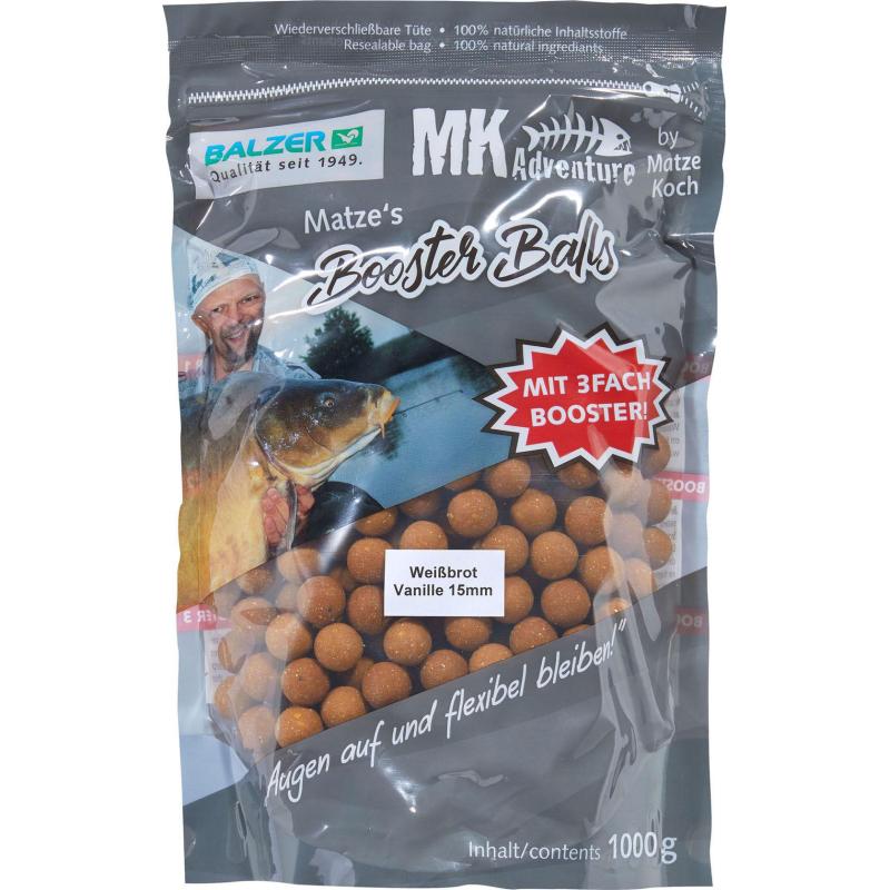 Balzer Matze Koch Booster Balls Boilies Wei&szlig;brot-Vanille 15mm