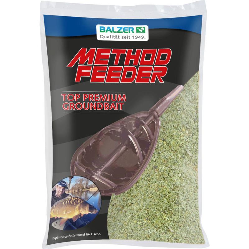 Balzer Premium Groundbait Method Feeder Fertigfutter 600g Allround green