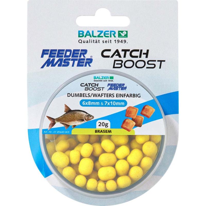 Balzer Einfarbige Dumbells (Wafter) 6x8mm und 7x10mm gemischt, Gelb-Brasem