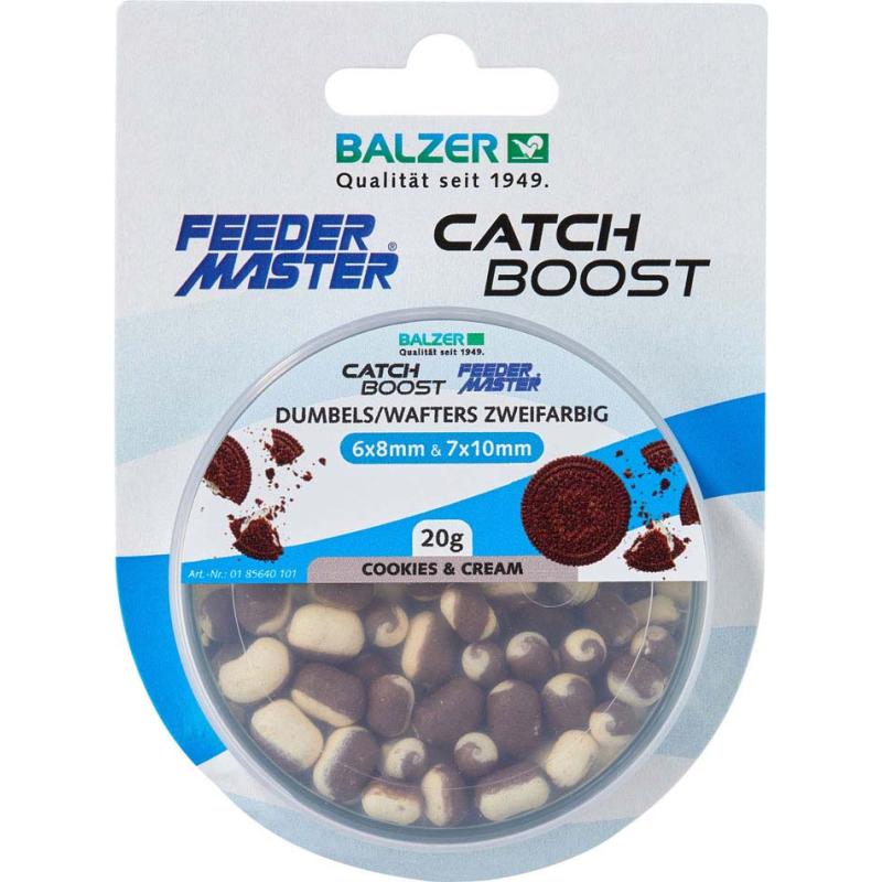 Produktbild Balzer Zweifarbige Dumbells (Wafter) 6x8mm und 7x10mm gemischt, weiss-braun Cookies and Cream