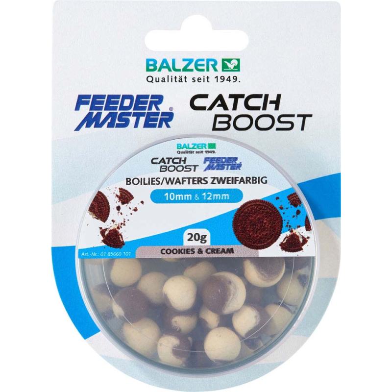 Produktbild Balzer Zweifarbige Boilies (Wafter) 10mm und 12mm gemischt, weiss-braun Cookies and Cream