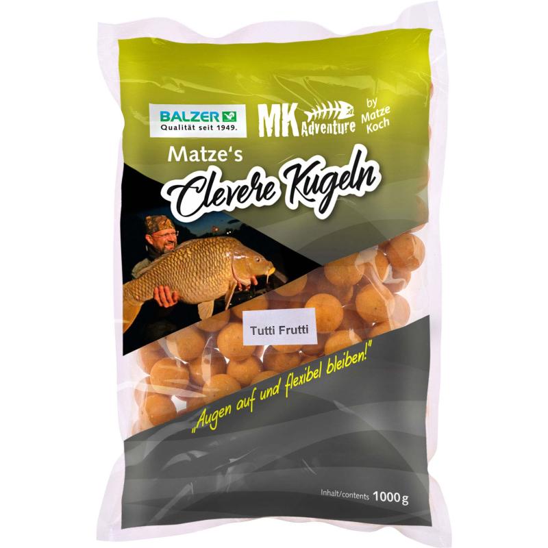Balzer MK Boilies Clevere Kugel Tutti Frutti 15 und 20mm gemischt, 1kg