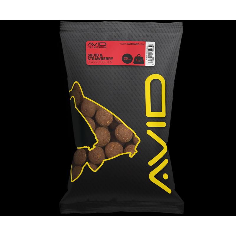 Avid Squid & Strawberry Boilies 20mm 1 kg