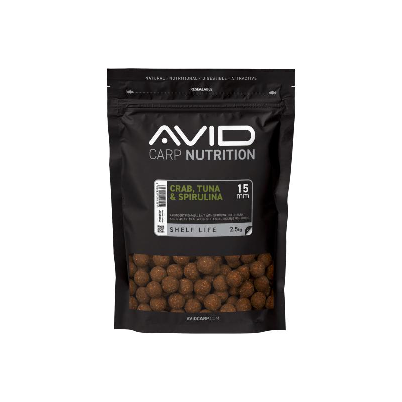 Avid Crab, Tuna & Spirulina Boilies - 15mm (2.5kg)