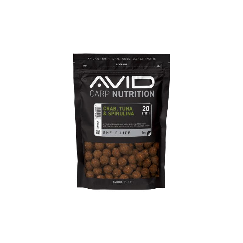 Avid Crab, Tuna & Spirulina Boilies - 20mm (1kg)