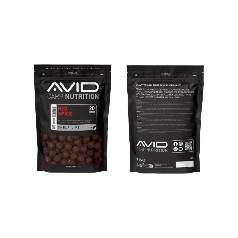 Avid Red Spice Boilies - 20mm (1kg)