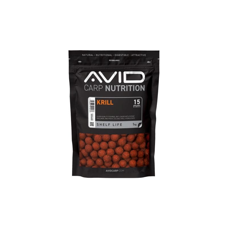 Avid Krill Boilies - 15mm (1kg)