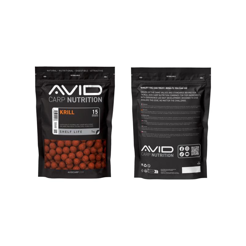 Avid Krill Boilies - 15mm (1kg)