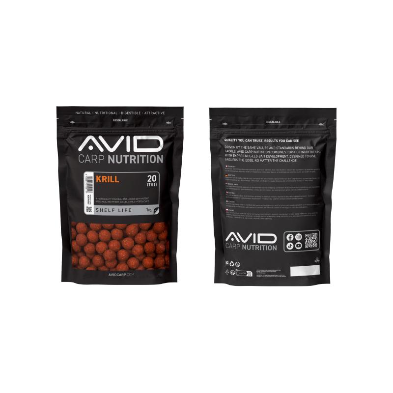 Avid Krill Boilies - 20mm (1kg)