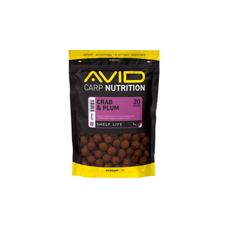 Avid Crab & Plum Boilies - 20mm (1kg)