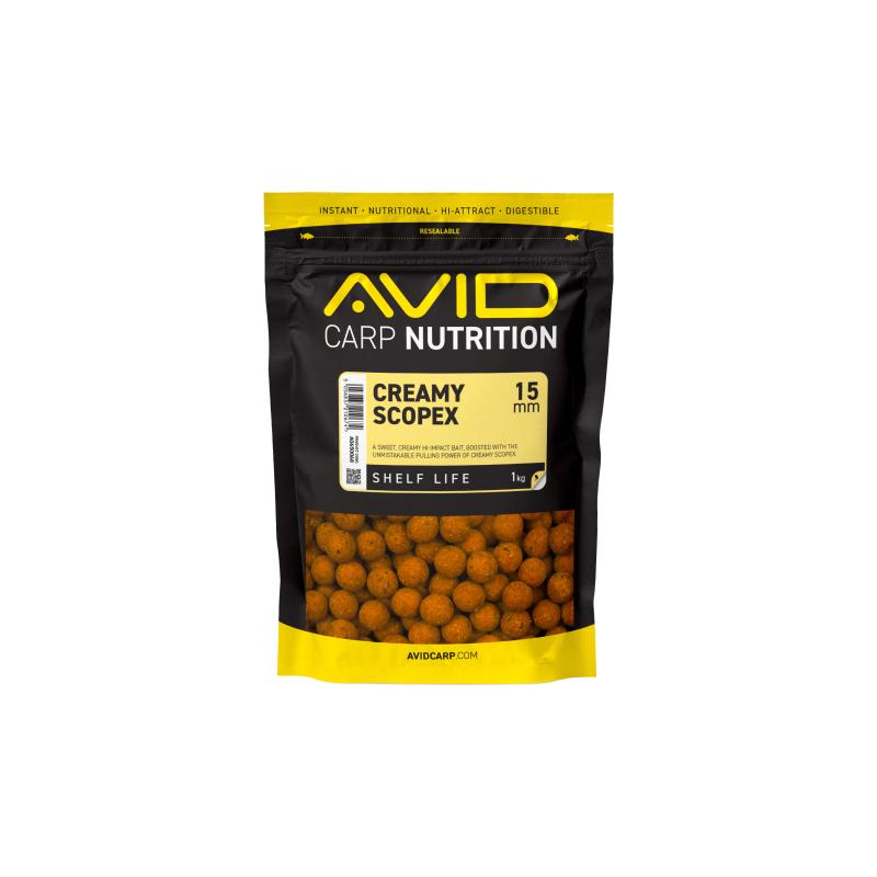 Avid Creamy Scopex Boilies - 15mm (1kg)