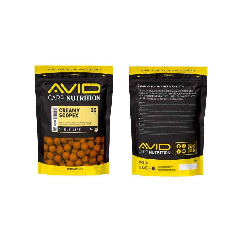 Avid Creamy Scopex Boilies - 20mm (1kg)