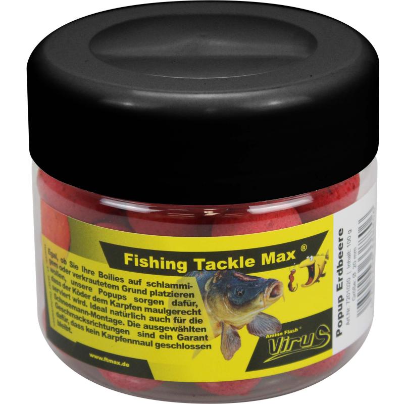 FTM Boilie Virus Popup Erdbeere 100g &Oslash; 20mm
