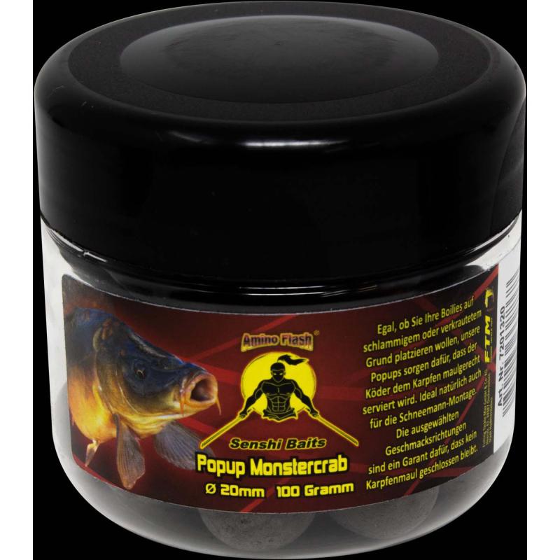 Amino Flash Boilie Virus Popup Monstercrab 100g &Oslash; 20mm