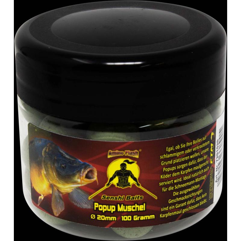 Amino Flash Boilie Virus Popup Muschel 100g &Oslash; 20mm
