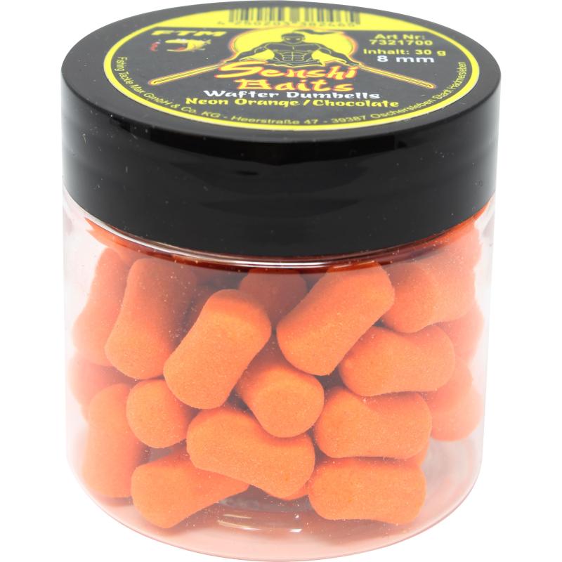 Produktbild FTM Senshi Baits Senshi Baits Wafter Dumbells 8 mm Neon Orange / Chocolate