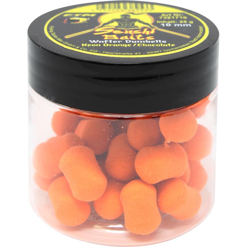 FTM Senshi Baits Senshi Baits Wafter Dumbells 10 mm Neon Orange / Chocolate