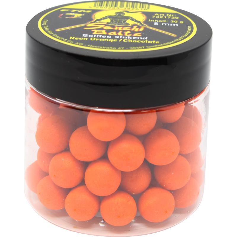 Produktbild FTM Senshi Baits Senshi Baits Boilies sinkend 8 mm Neon Orange / Chocolate