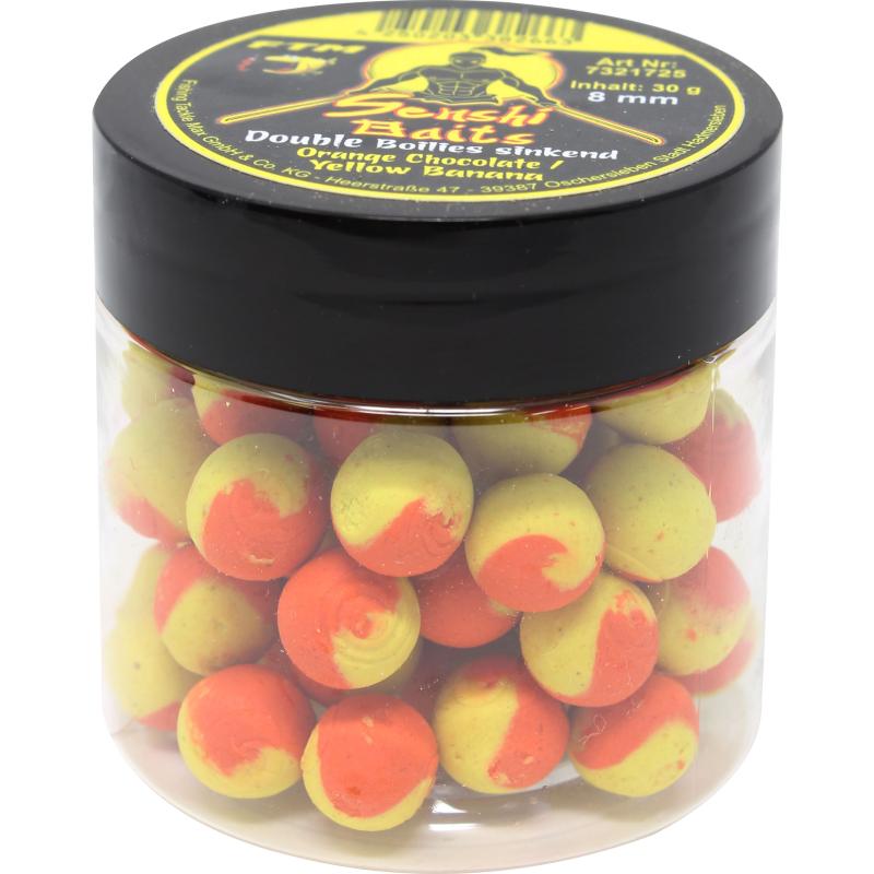 FTM Senshi Baits Senshi Baits Double Boilies sinkend 8 mm Orange Chocolate / Yellow Banana