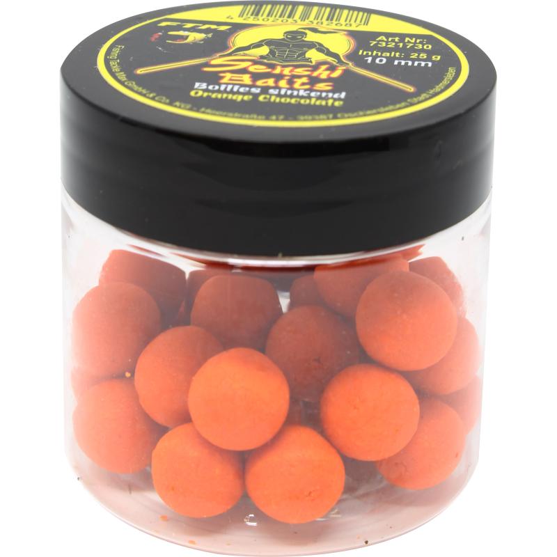 Produktbild FTM Senshi Baits Senshi Baits Boilies sinkend 10 mm Neon Orange / Chocolate