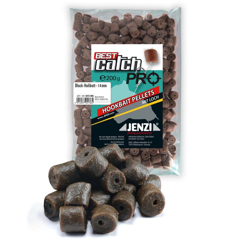 JENZI Pellet 14mm Black-Halibut 200g